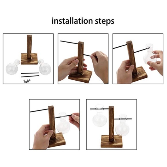 Desktop Glass Planter 2 Tier Bulb Vase - Picture 6 of 6